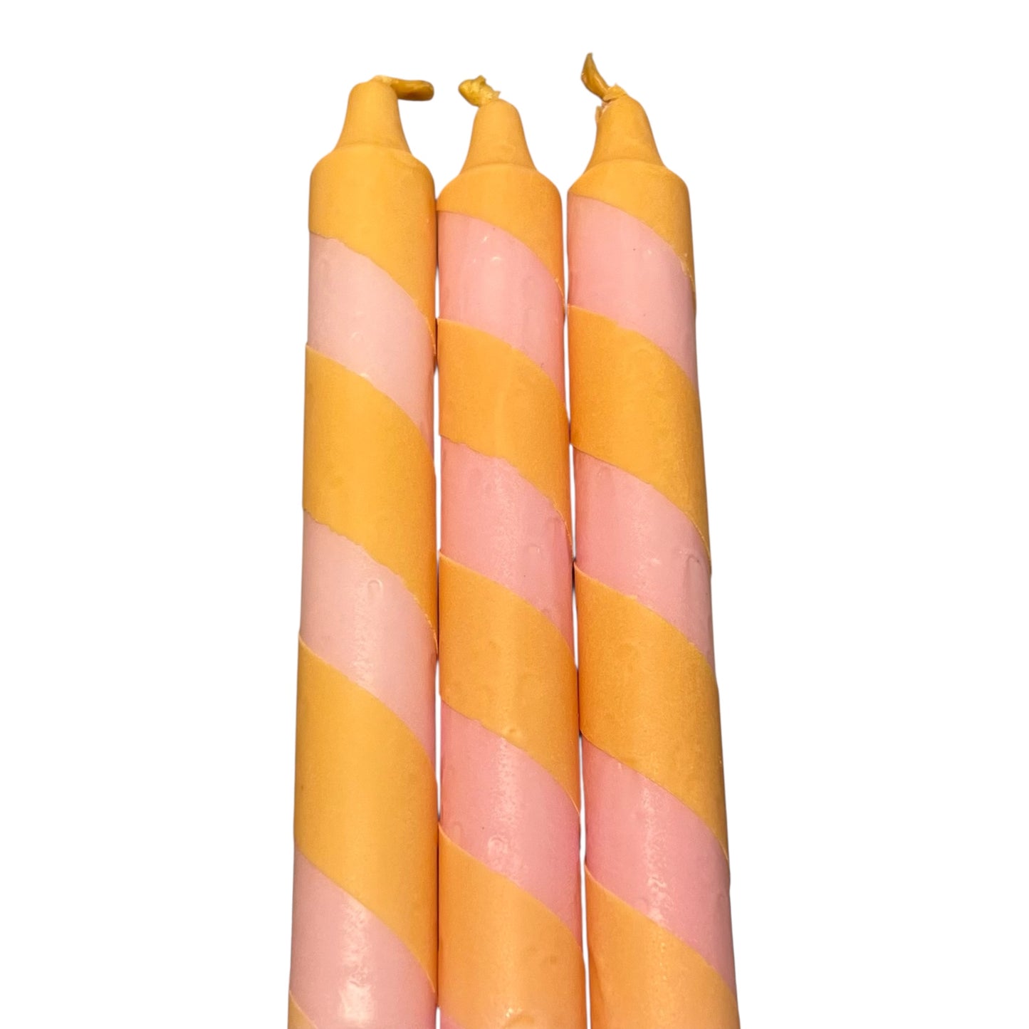 Kronelys med rosa og gul twist