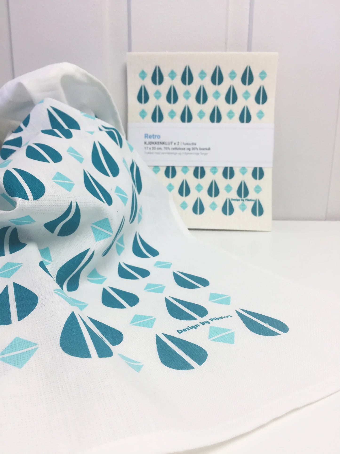 Sett med håndkle og 2 kluter