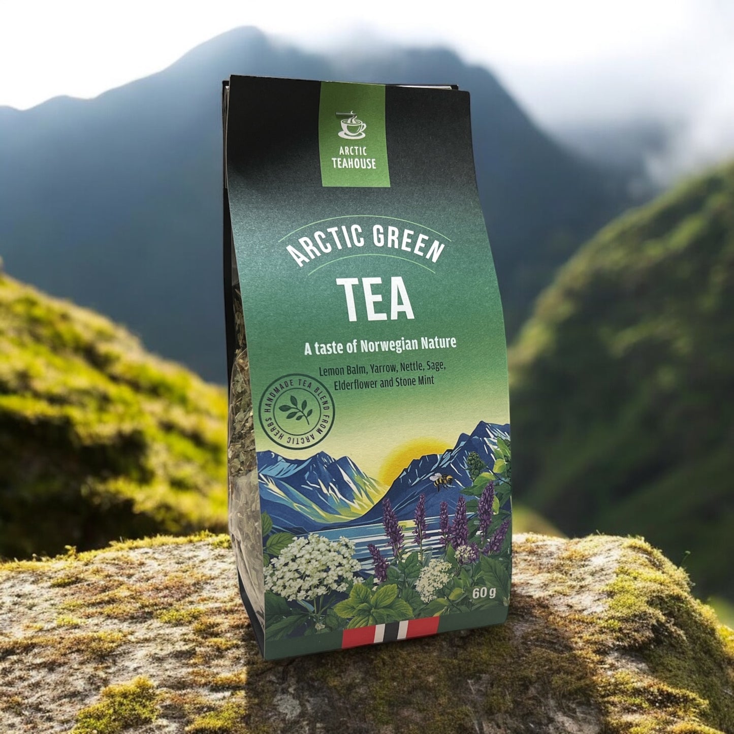 Grønn pakke med grønn te