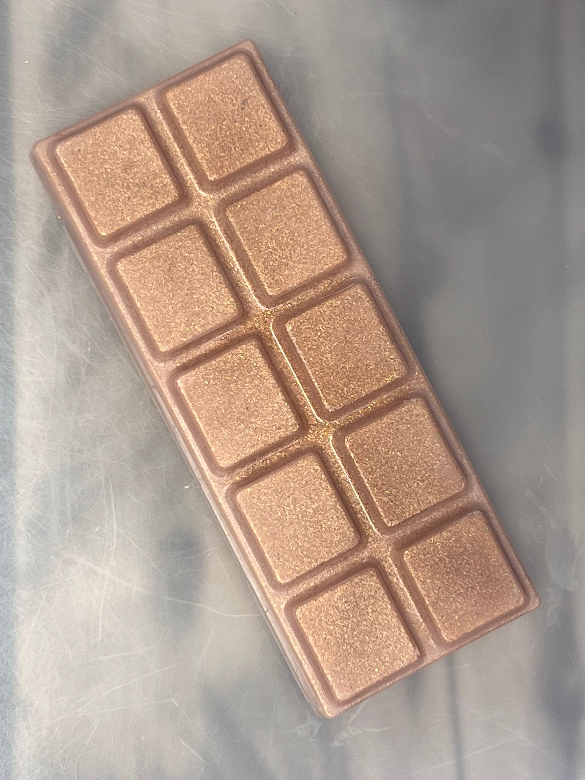 Beige duftvoks/smeltevoks med gullglitter