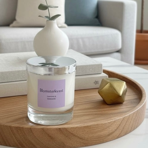 Duftlys med lavendel og kamomille
