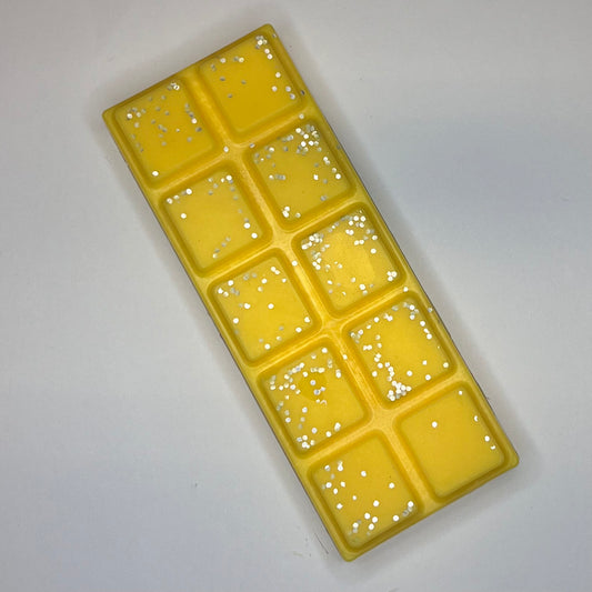 Gul duftvoks med sølvglitter