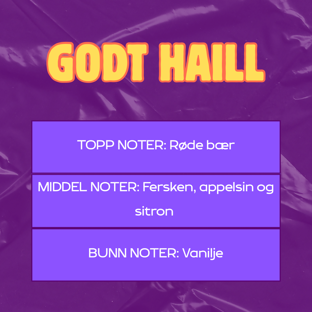 Beskrivelse av duft
Toppnoter: Røde bær
Middelnoter: Fersken, appelsin og sitron
Bunnoter: Vanilje