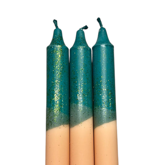Kunstlys grønn/brun med glitter