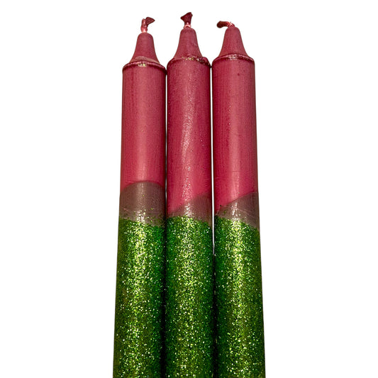 Kunstlys grønn/lilla med glitter