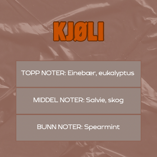 Beskrivelse av duften
Toppnoter: Einebær, eukalyptus
Middelnoter: Salvie, skog
Bunnoter: Spearmint