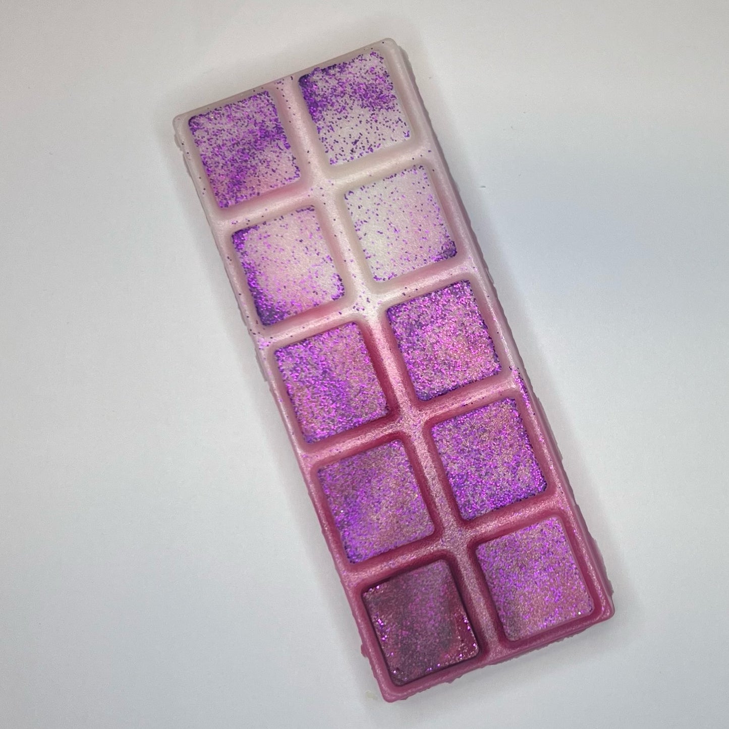 Rosa og hvit duftvoks/smeltevoks med rosa glitter