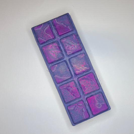 Blå og rosa duftvoks/smeltevoks med rosa glitter