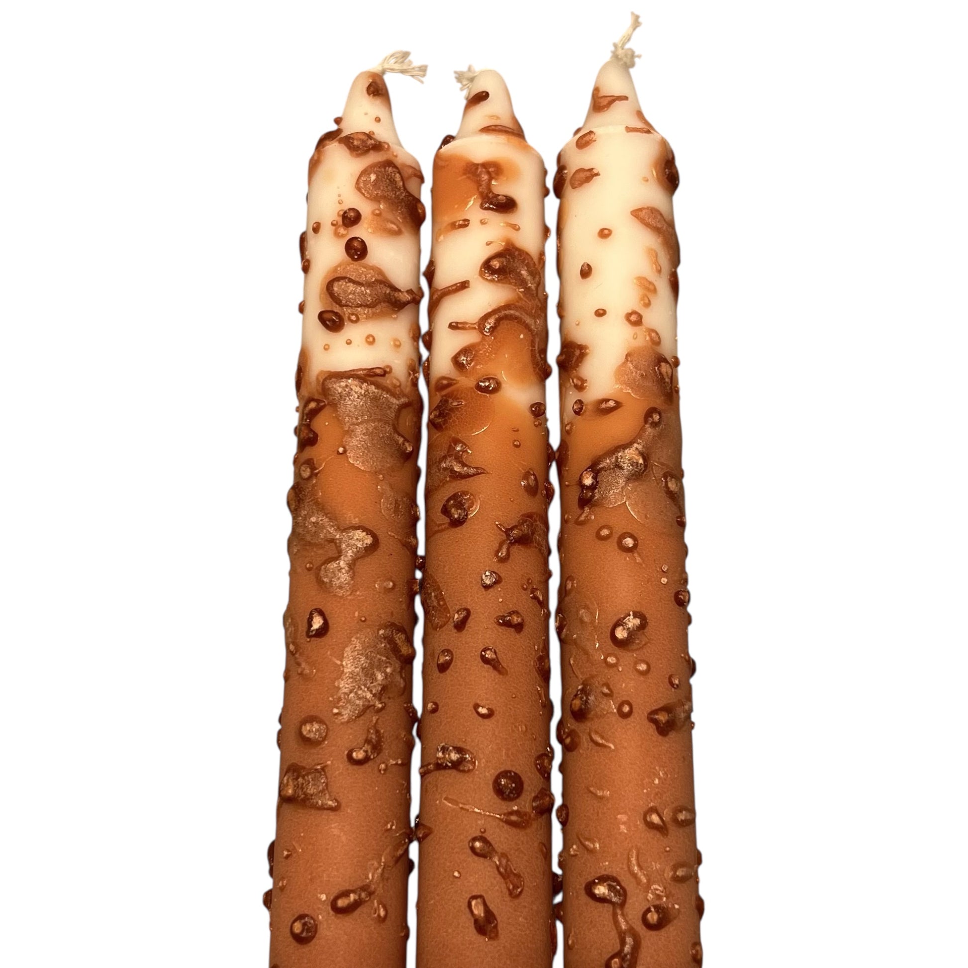 Kronelys dyppet i brunt med brune prikker