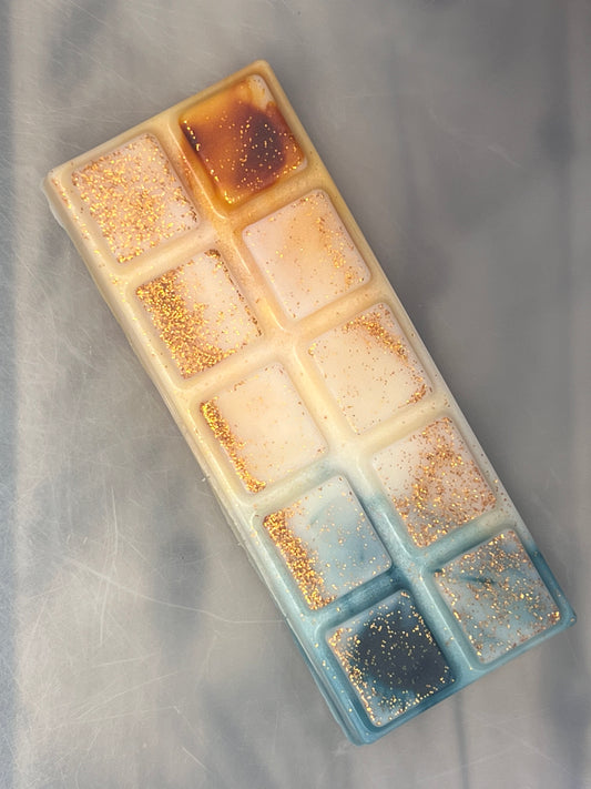 Oransje og teal duftvoks/smeltevoks