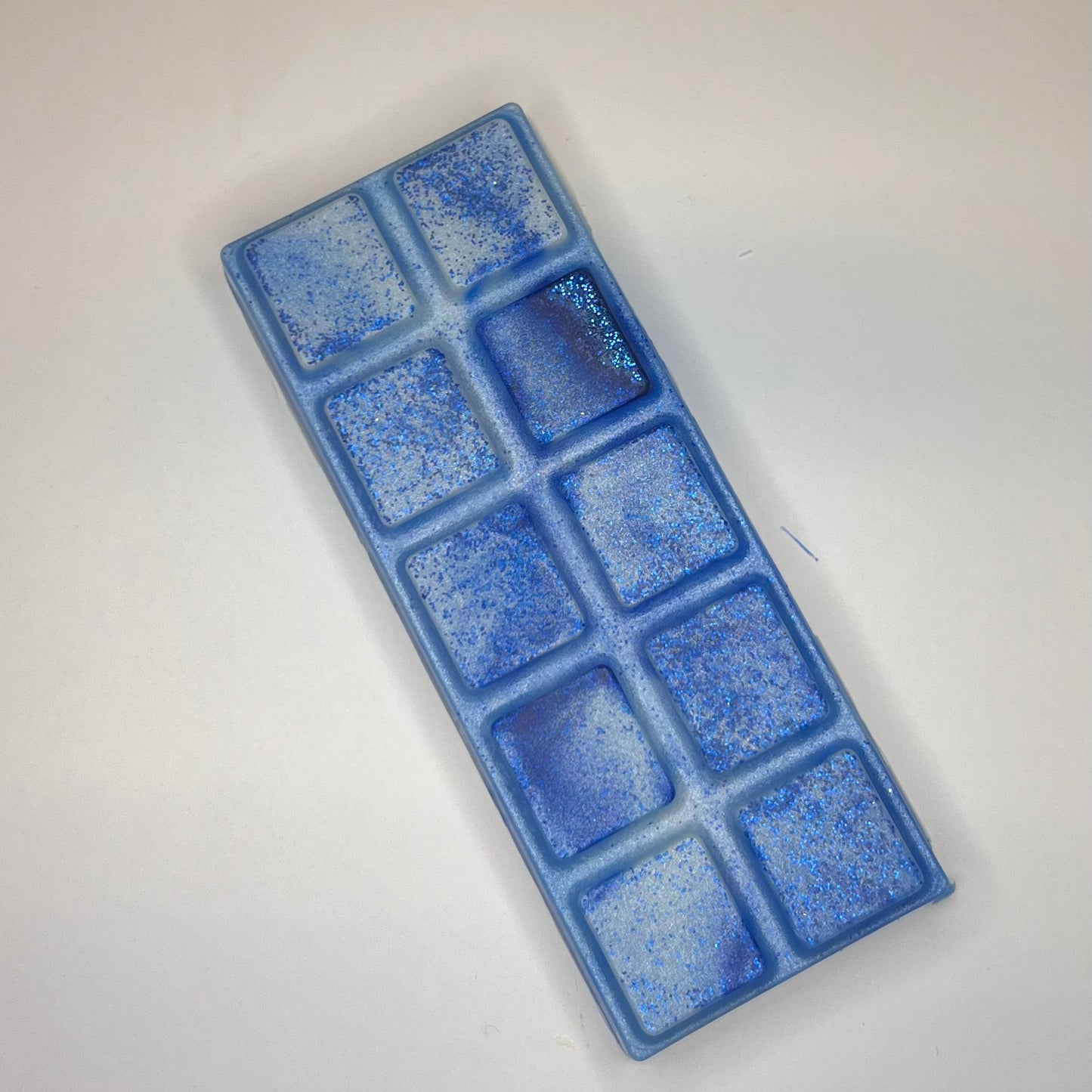 Blå duftvoks/smeltevoks med blått glitter